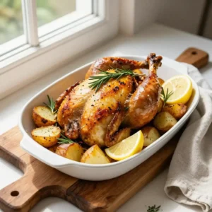 Step by step Easy One-Pan Lemon Herb Roasted Chicken and Potatoes