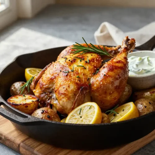 Step by step Easy One-Pan Lemon Herb Roasted Chicken Potatoes