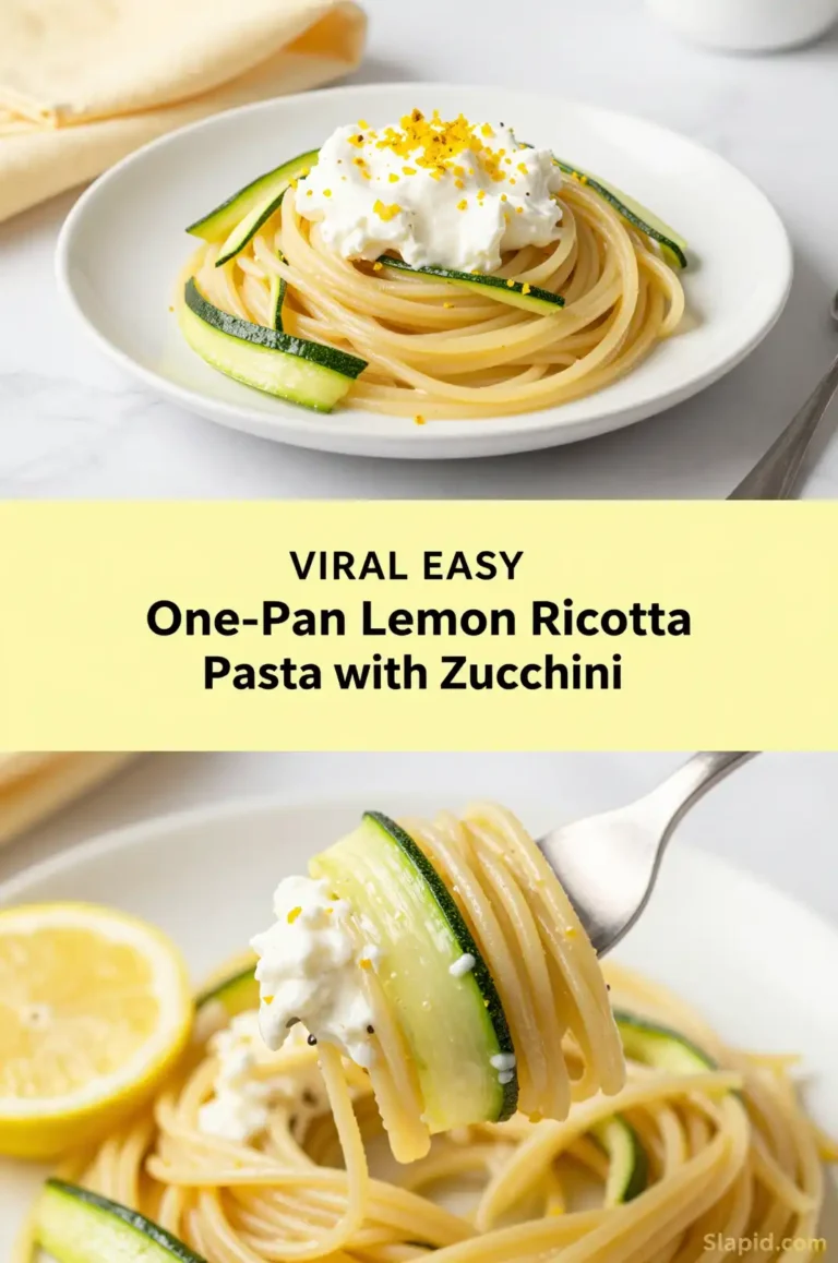 Easy One-Pan Lemon Ricotta Pasta with Zucchini - Pasta Recipe | Slapid