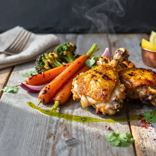 Step by step Easy One-Pan Roasted Turmeric Chicken Vegetables