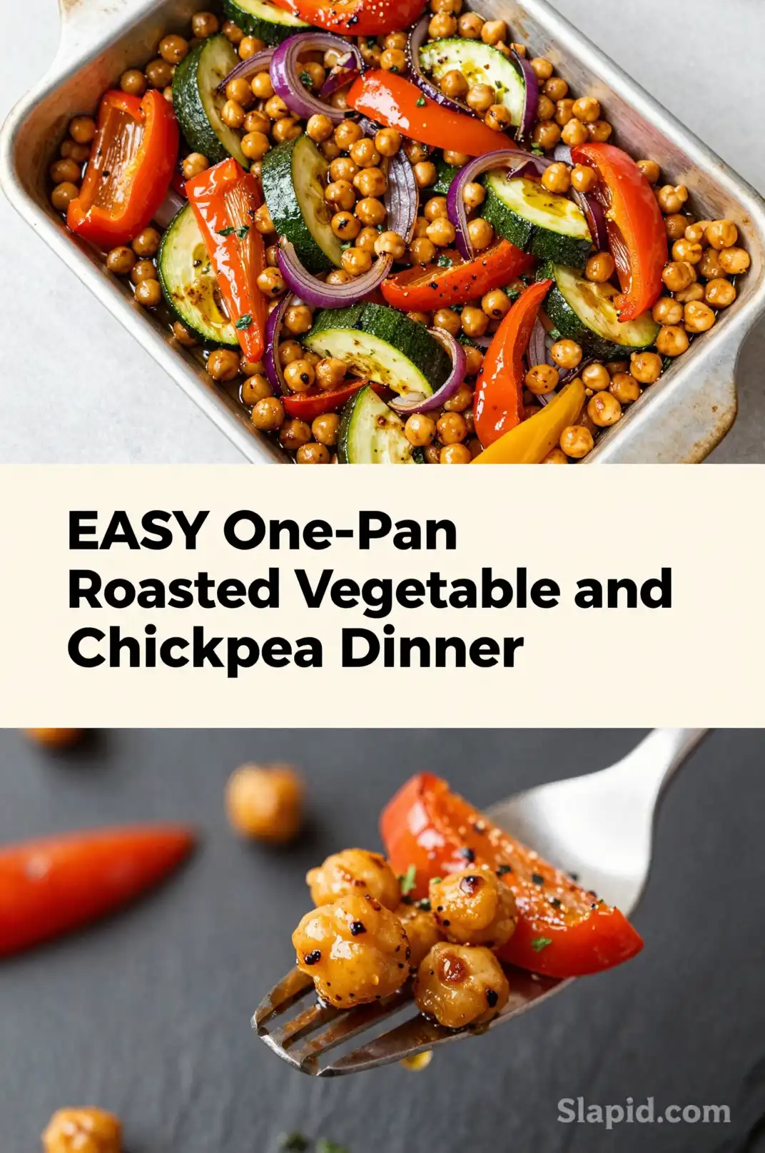 Easy One-Pan Roasted Vegetable and Chickpea Dinner - Budget-Friendly Meals Recipe | Slapid