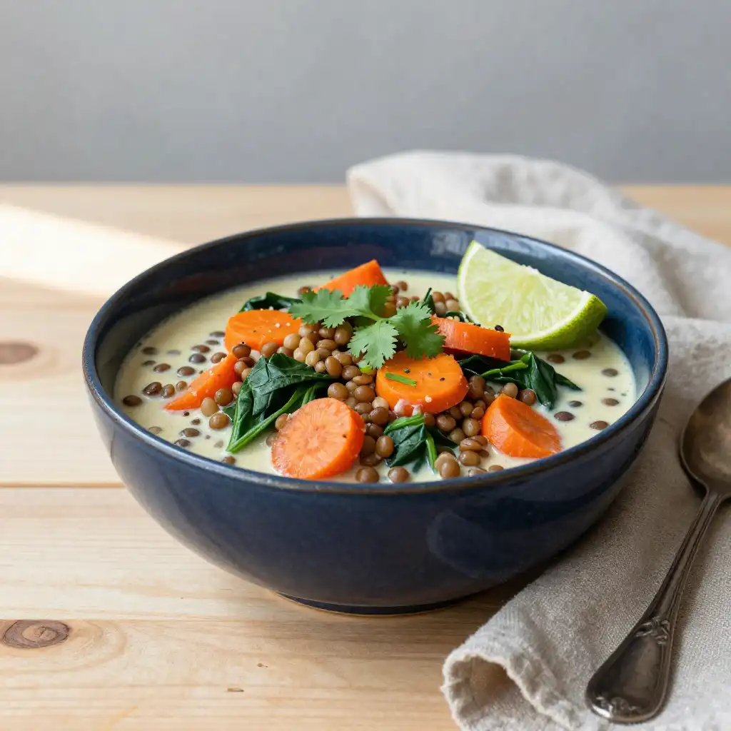 Easy One-Pot Lentil and Vegetable Curry plated dish