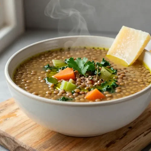 Step by step Easy One-Pot Lentil Soup with Vegetables