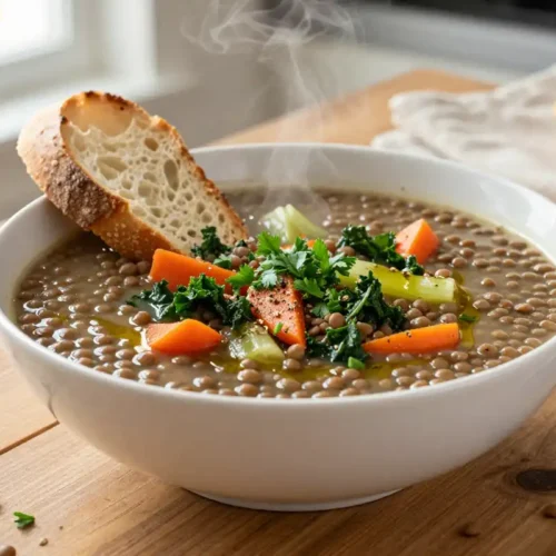 Step by step Easy One-Pot Lentil Vegetable Soup Recipe