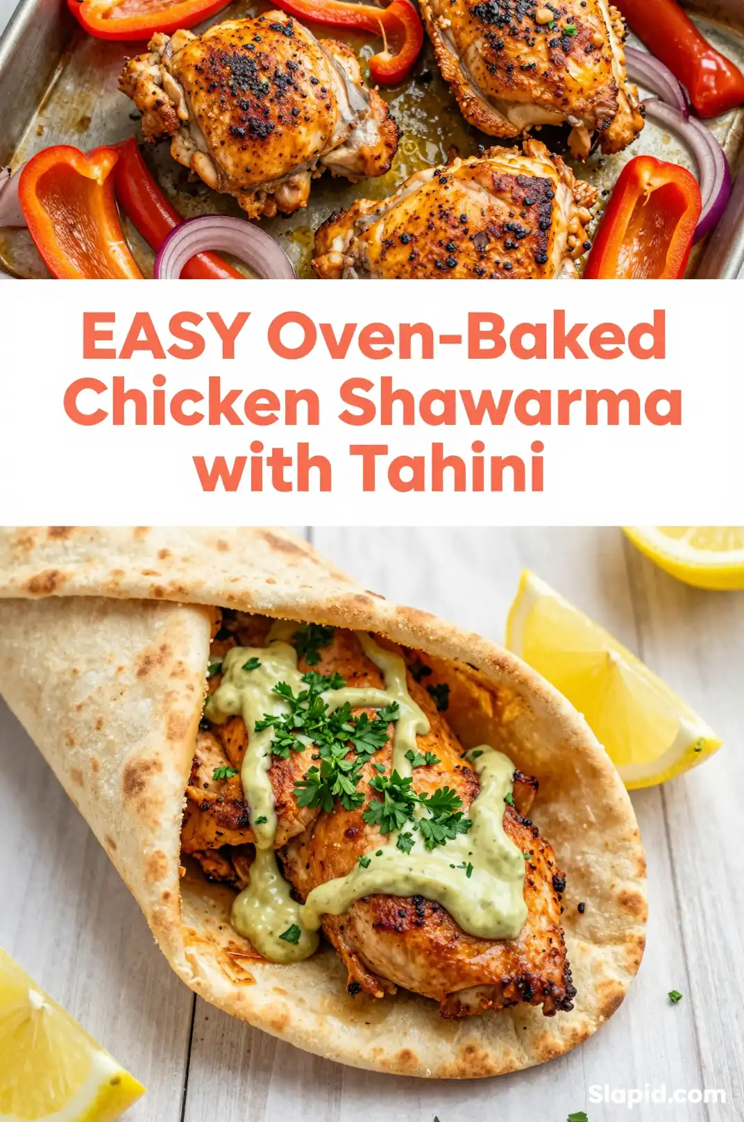 Easy Oven-Baked Chicken Shawarma with Tahini pinterest pin