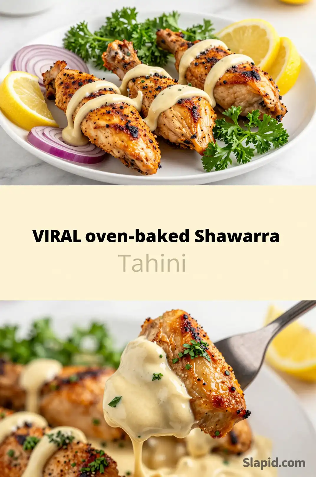 Easy Oven-Baked Chicken Shawarma with Tahini - Chicken & Poultry Recipe | Slapid