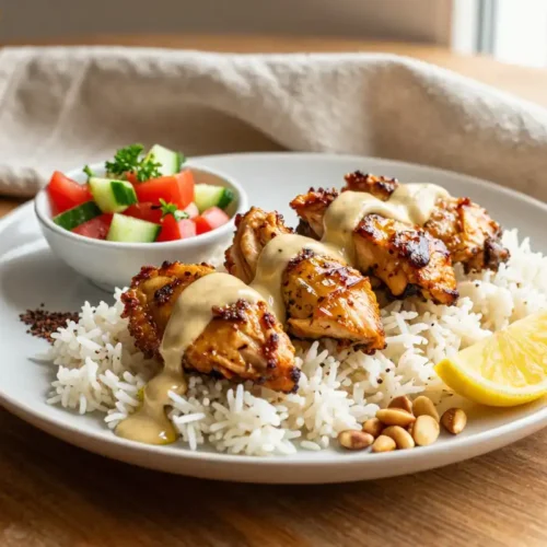 Step by step Easy Oven-Baked Chicken Shawarma with Tahini