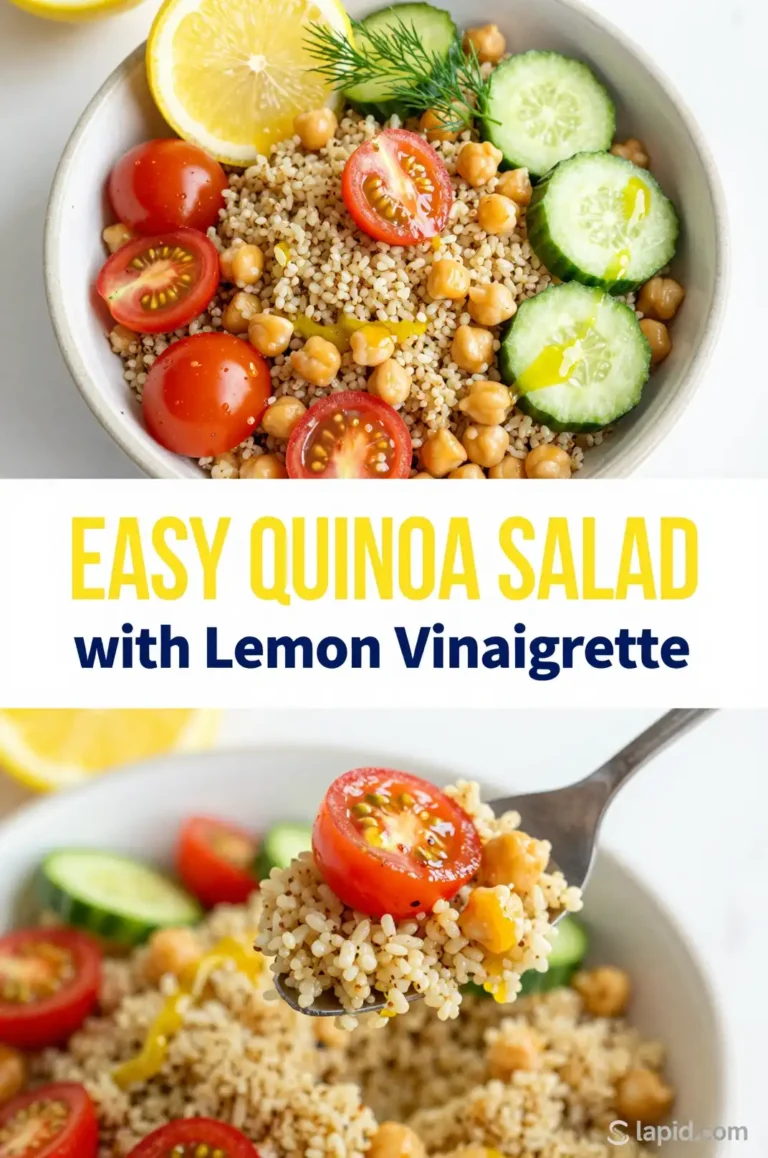 Easy Quinoa Salad with Lemon Vinaigrette - Salads Recipe | Slapid