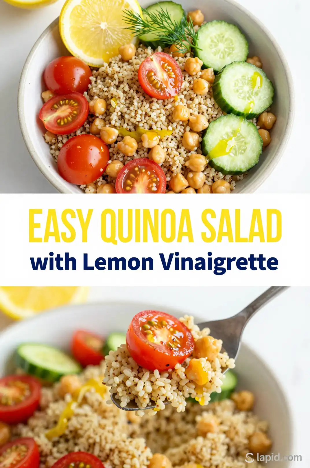 Easy Quinoa Salad with Lemon Vinaigrette - Salads Recipe | Slapid