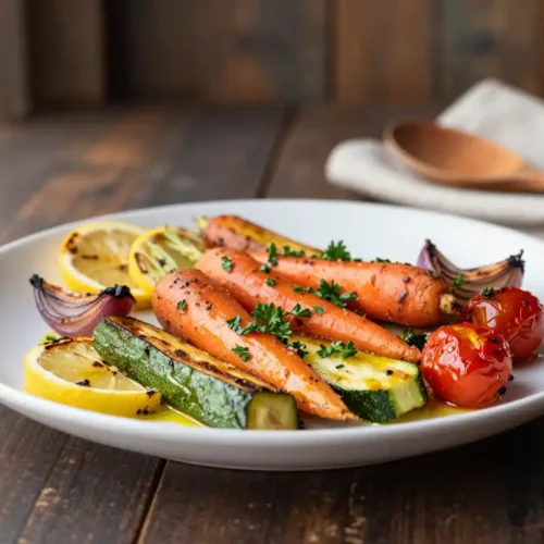 Step by step Easy Sheet Pan Lemon Herb Roasted Vegetables