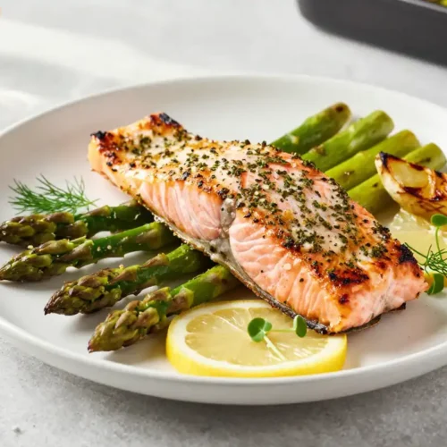 Step by step Easy Sheet Pan Lemon Herb Salmon Asparagus