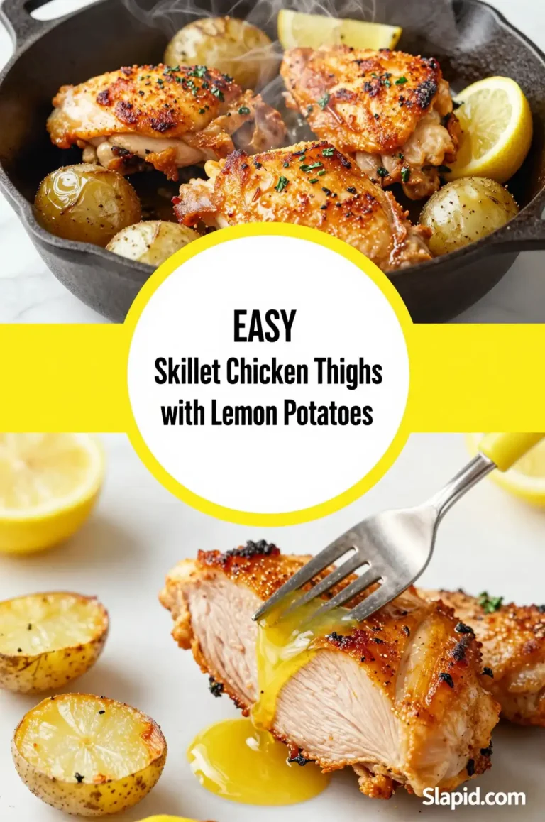 Easy Skillet Chicken Thighs with Lemon Potatoes - Chicken & Poultry Recipe | Slapid