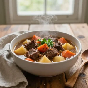 Step by step Easy Slow Cooker Beef Stew with Root Vegetables