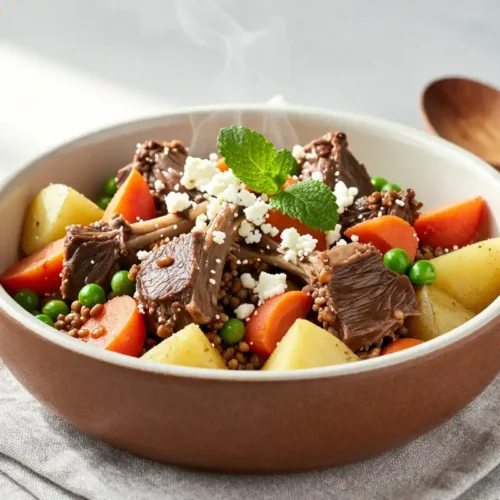 Step by step Easy Slow Cooker Ground Lamb and Veggies