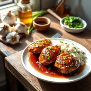 Step by step Easy Slow Cooker Honey Garlic Chicken Thighs Dinner