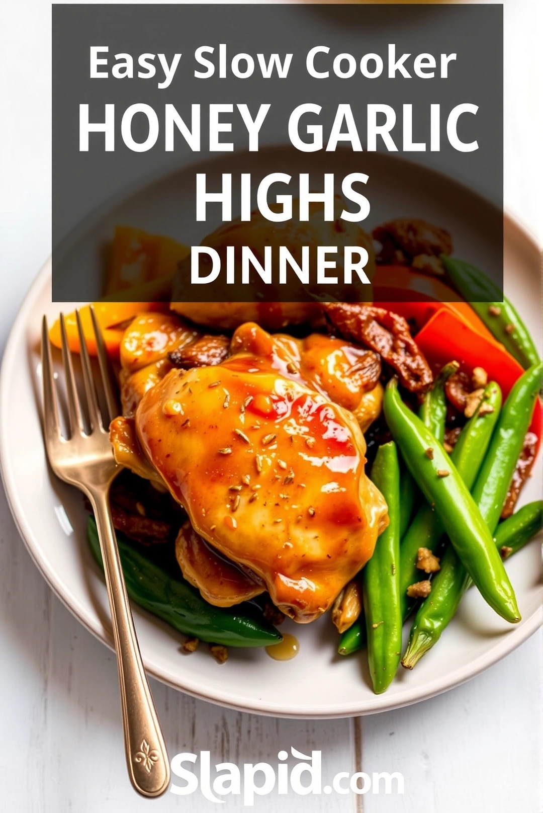 Easy Slow Cooker Honey Garlic Chicken Thighs Dinner - Chicken & Poultry Recipe | Slapid