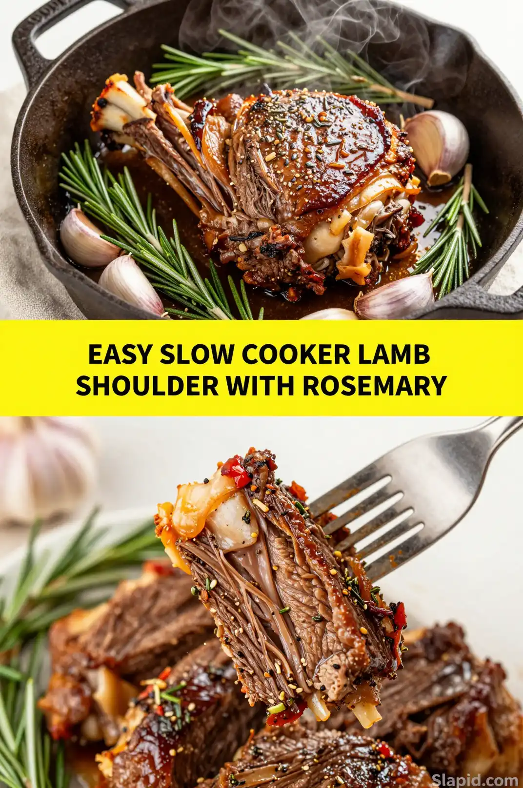 Easy Slow Cooker Lamb Shoulder with Rosemary - Beef & Lamb Recipes Recipe | Slapid