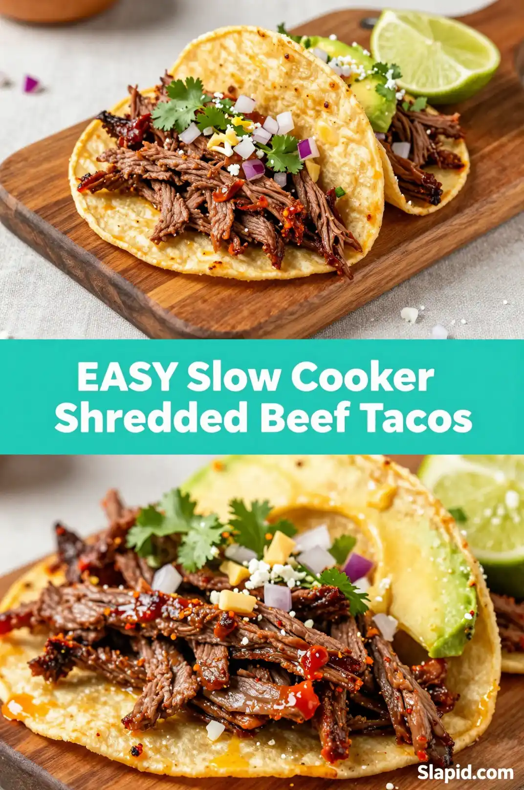 Easy Slow Cooker Shredded Beef Tacos - Beef & Lamb Recipes Recipe | Slapid