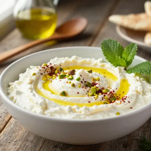 Step by step Easy Whipped Feta Dip with Pistachios
