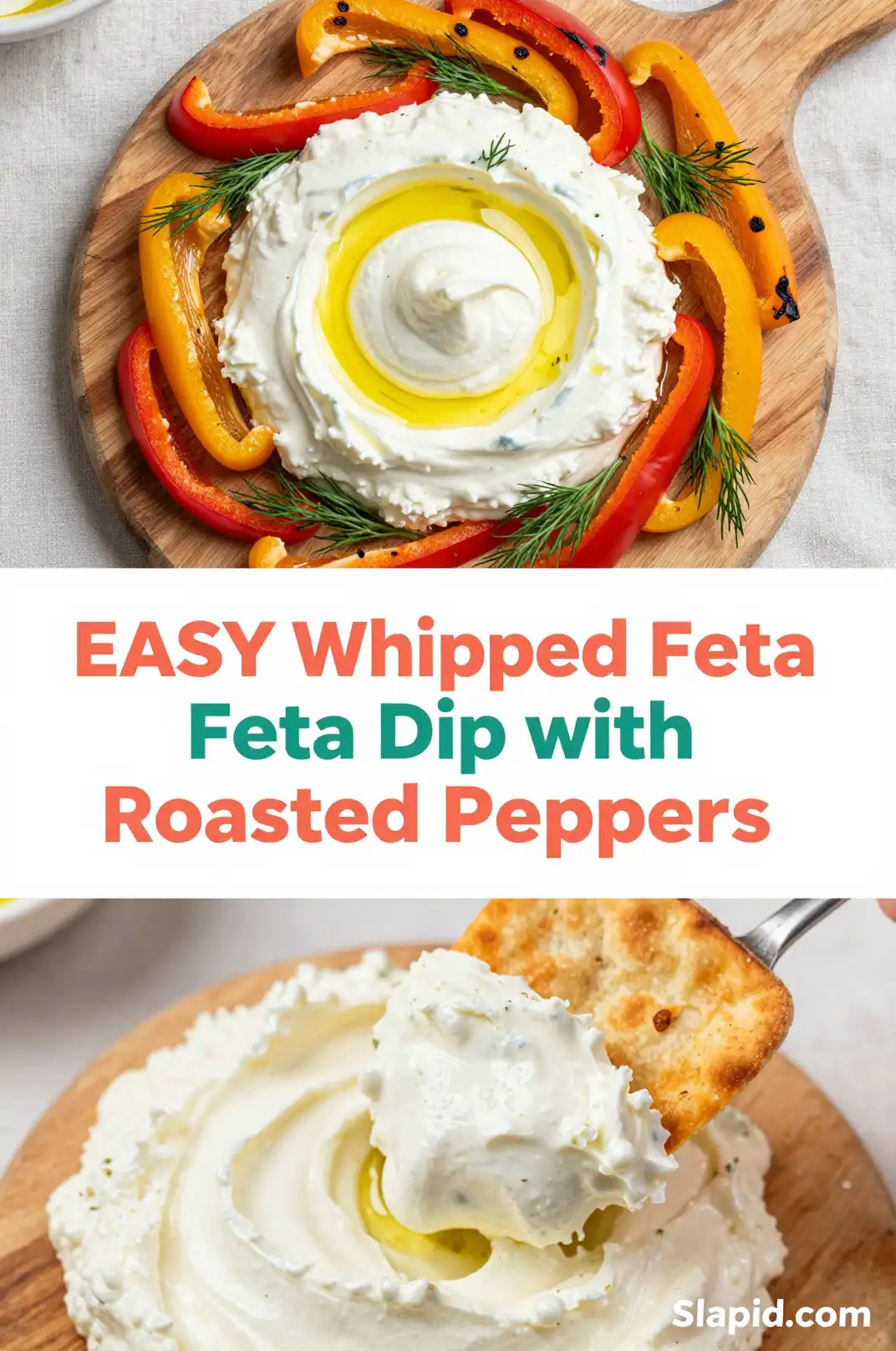Easy Whipped Feta Dip with Roasted Peppers pinterest pin