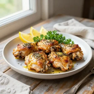 Step by step 10-Minute Baked Buttery Garlic Chicken Thighs with Za'atar