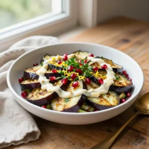 Step by step 10-Minute Baked Silky Greek Eggplant Salad with Zesty Tahini