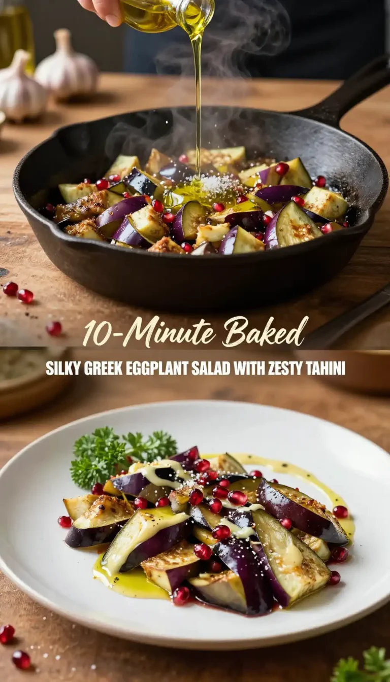 10-Minute Baked Silky Greek Eggplant Salad with Zesty Tahini