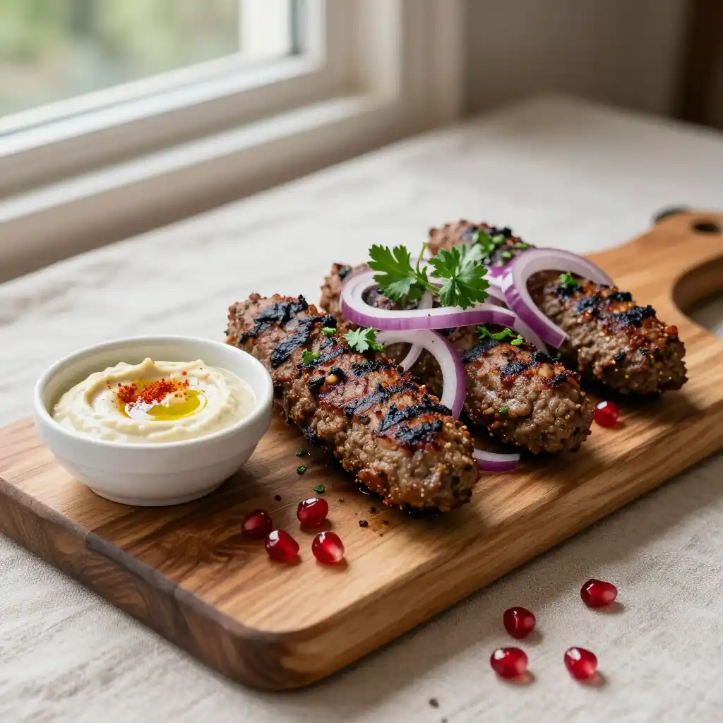 10-Minute Cast Iron Juicy Lebanese Kafta: Umami-Packed Freezer Meal Prep plated dish