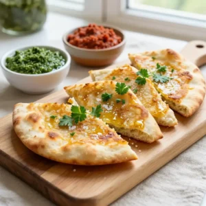 Step by step 10-Minute Pan-Fried Silky Garlic Butter Spanish Flatbread (High-Fiber)