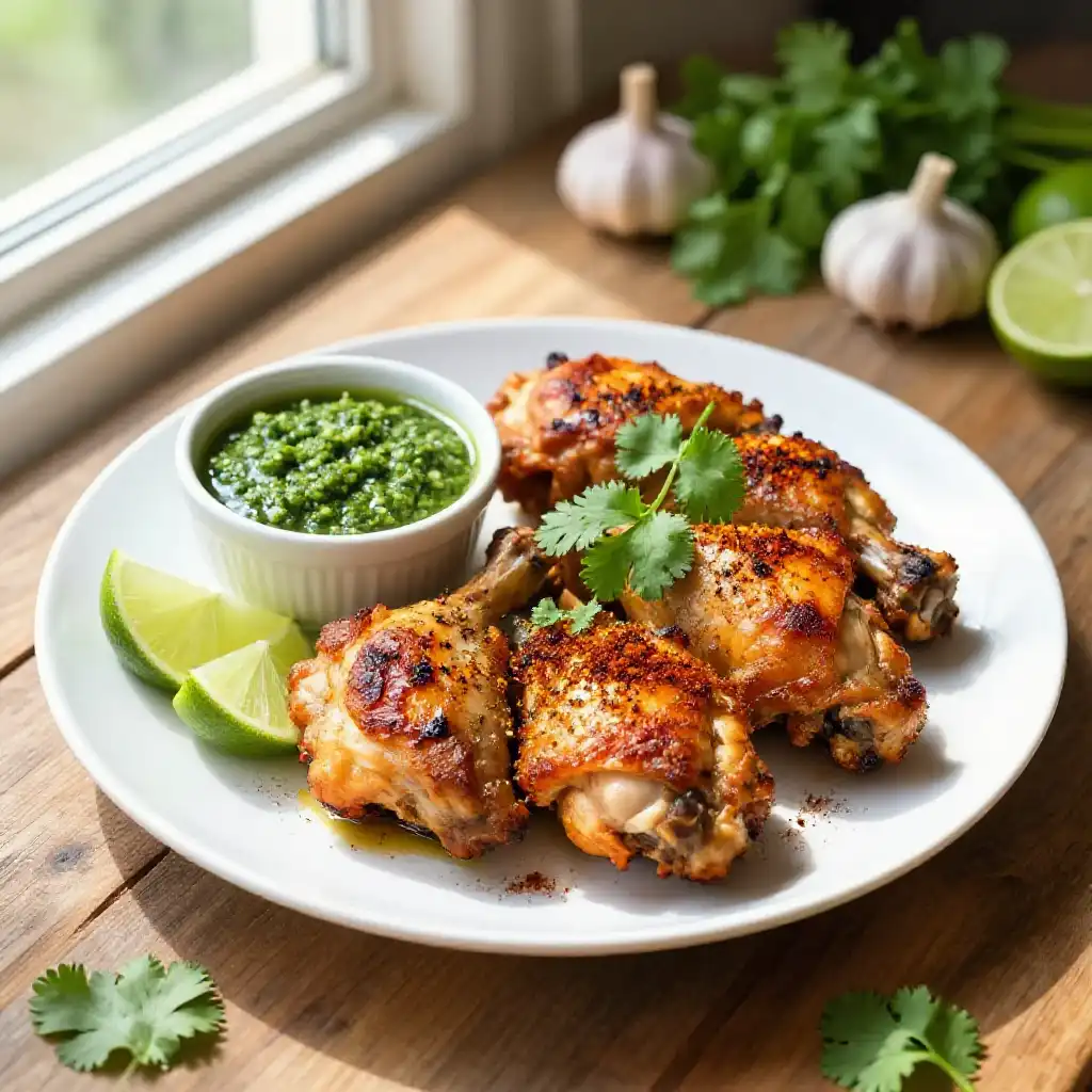 10-Minute Roasted Silky Smoky Brazilian Chicken Thighs (Grandma's High-Protein Secret) plated dish