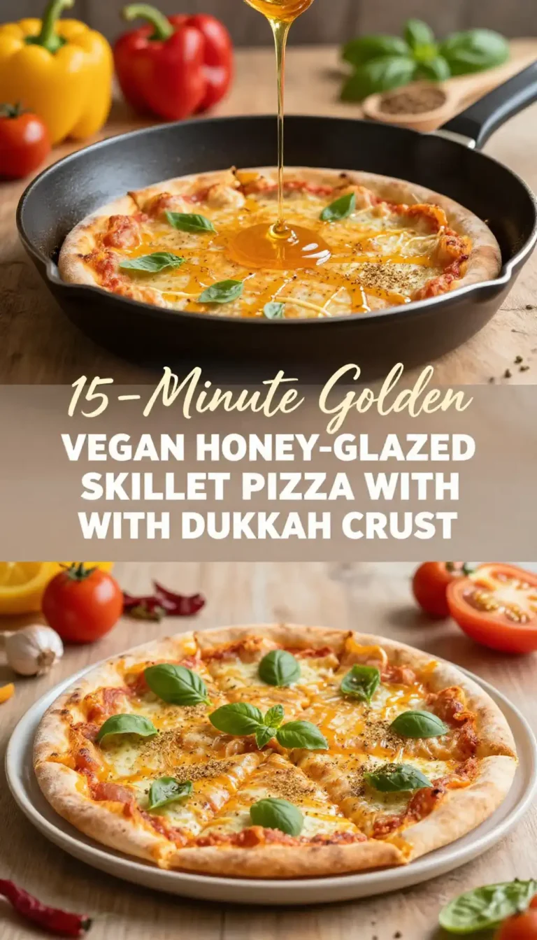 15-Minute Golden Vegan Honey-Glazed Skillet Pizza with Dukkah Crust
