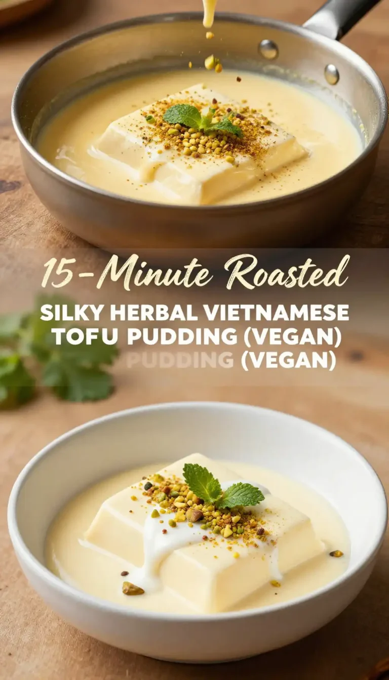 15-Minute Roasted Silky Herbal Vietnamese Tofu Pudding (Vegan)