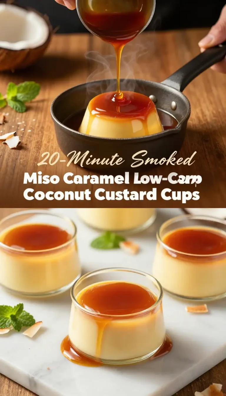 20-Minute Smoked Miso Caramel Low-Carb Coconut Custard Cups