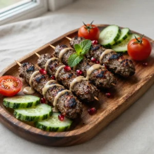 Step by step 30-Minute Charred Roasted Lamb Kofta with Umami Tahini Drizzle (Whole30)