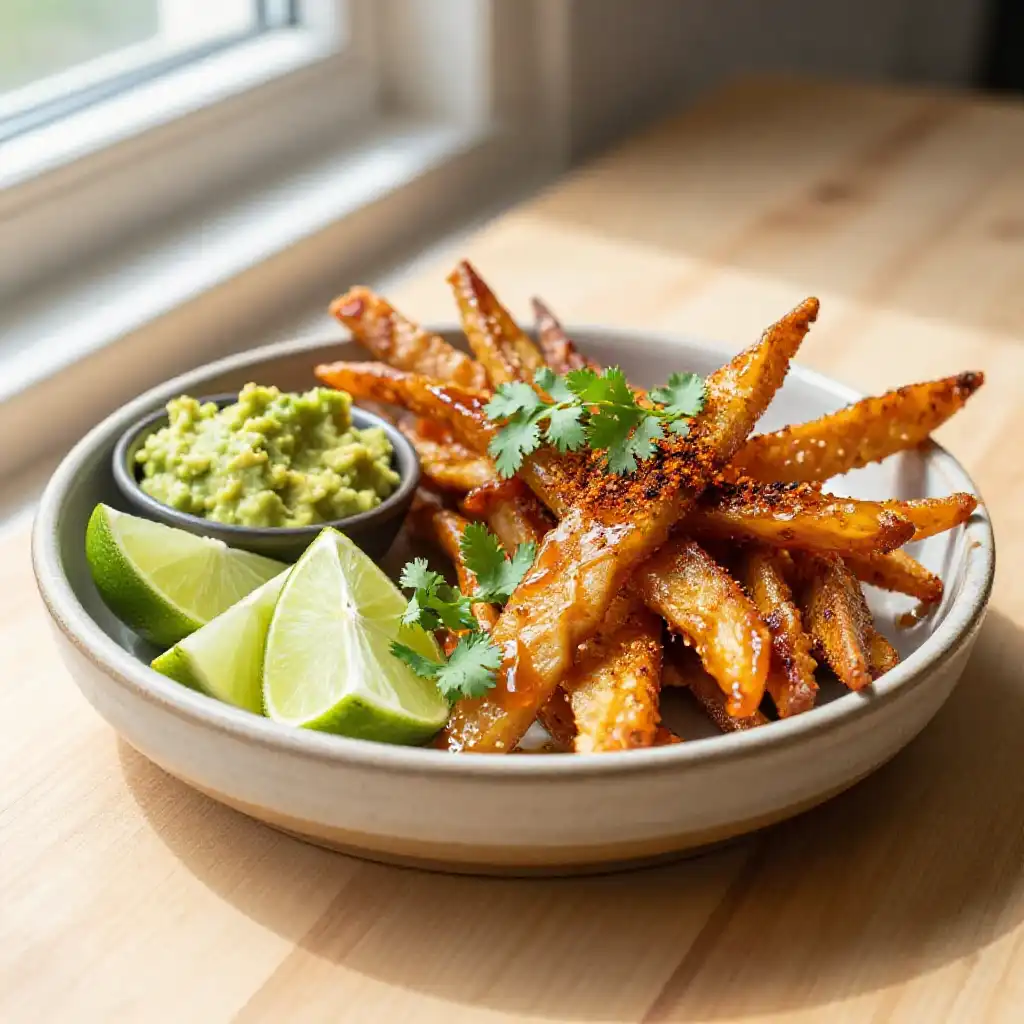 30-Minute Chewy Roasted Honey-Chipotle Cactus Strips (Dairy-Free) plated dish