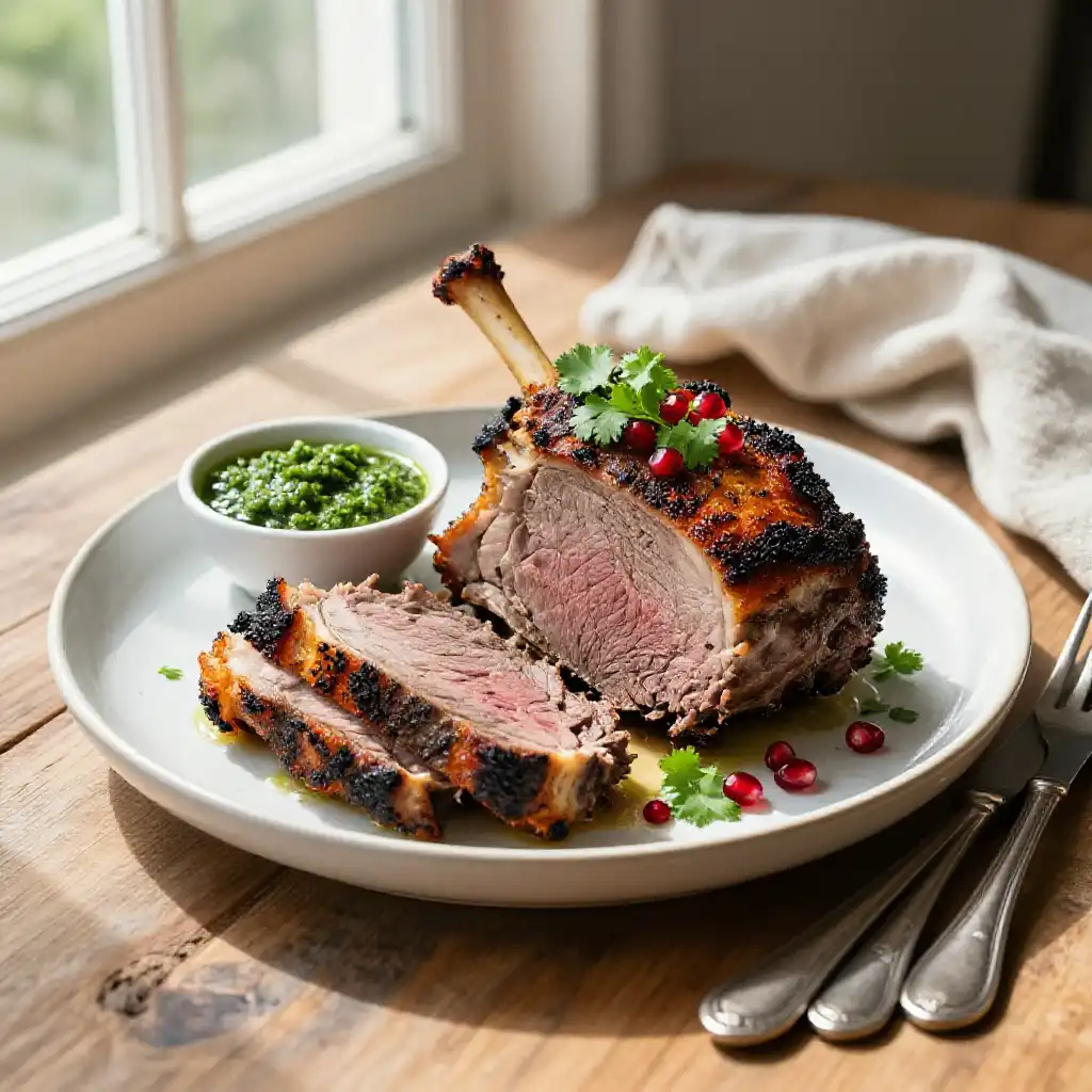 30-Minute Flaky Smoked Peruvian Spiced Lamb Shoulder (Sugar-Free) plated dish