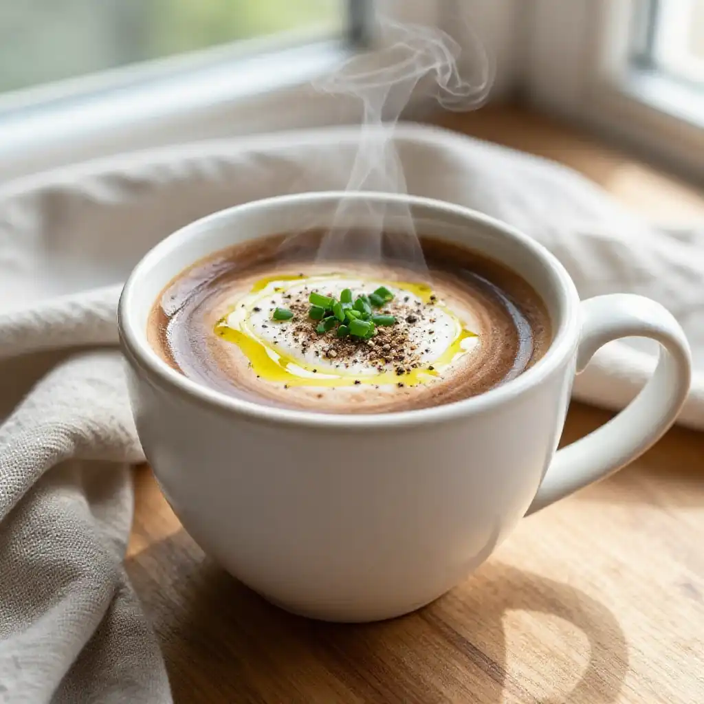 30-Minute Pan-Fried Buttery Umami Greek Mushroom 'Coffee' (Whole30) plated dish