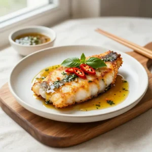 Step by step 30-Minute Pan-Fried Silky Cod with Tangy Thai Basil Sauce