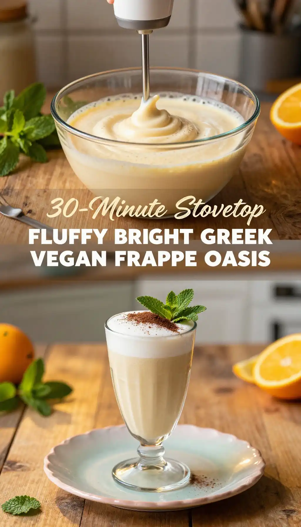 30-Minute Stovetop Fluffy Bright Greek Vegan Frappe Oasis