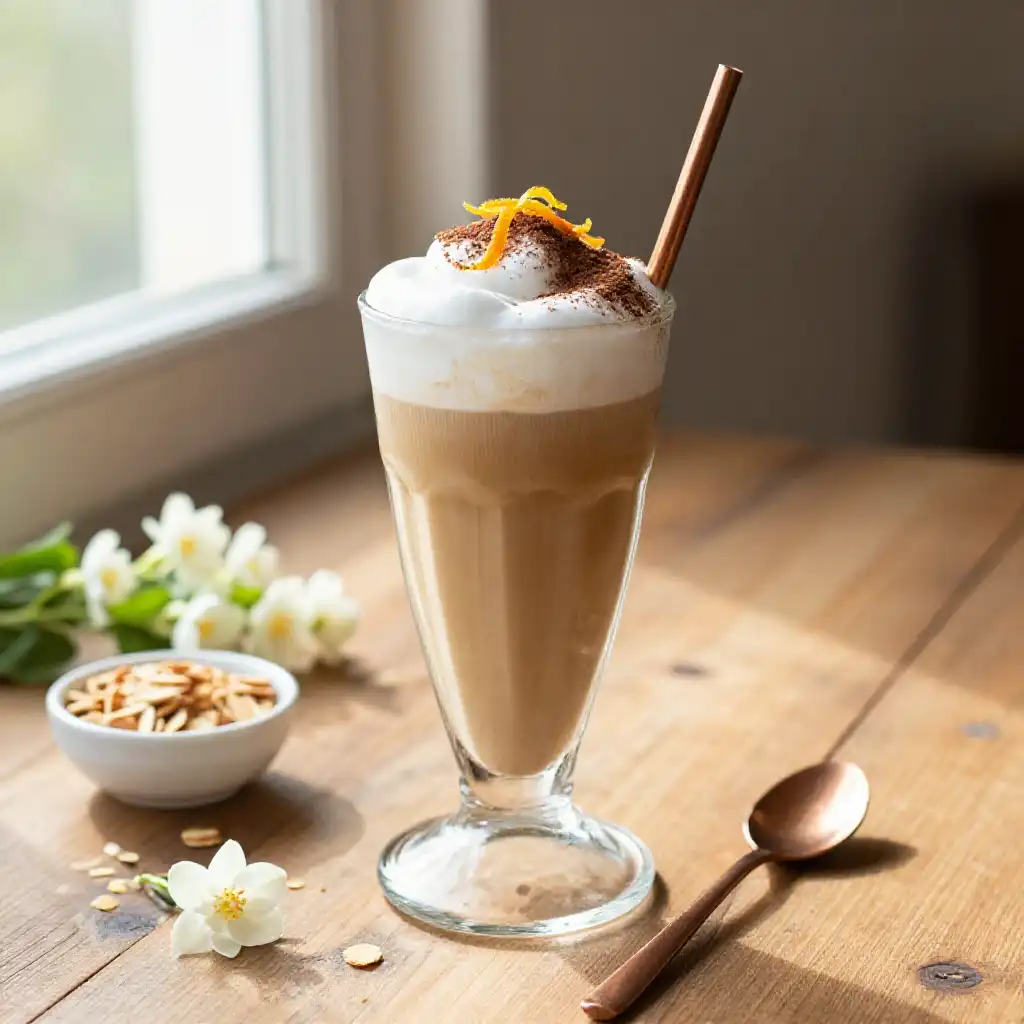 30-Minute Stovetop Fluffy Bright Greek Vegan Frappe Oasis plated dish