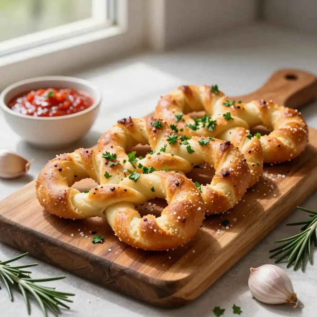 Air Fryer Buttery Zesty Vegan Italian Garlic Knots (No-Fail) plated dish