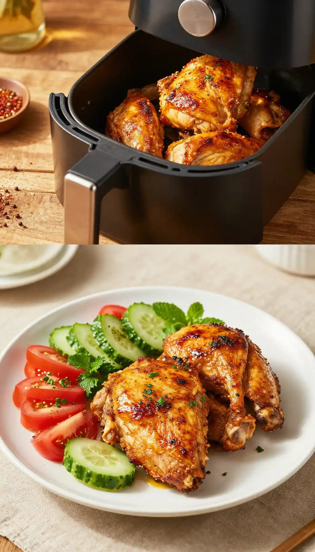 Air Fryer Flaky Caramelized Lebanese Chicken Shawarma Meal Prep pinterest pin