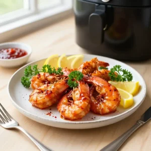 Step by step Air Fryer Flaky Sweet-Spicy Italian Shrimp with Calabrian Chili Glaze