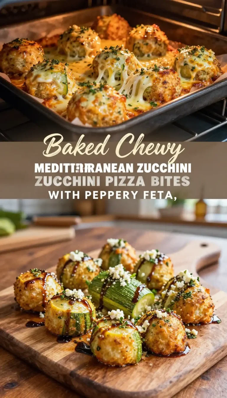 Baked Chewy Mediterranean Zucchini Pizza Bites with Peppery Feta
