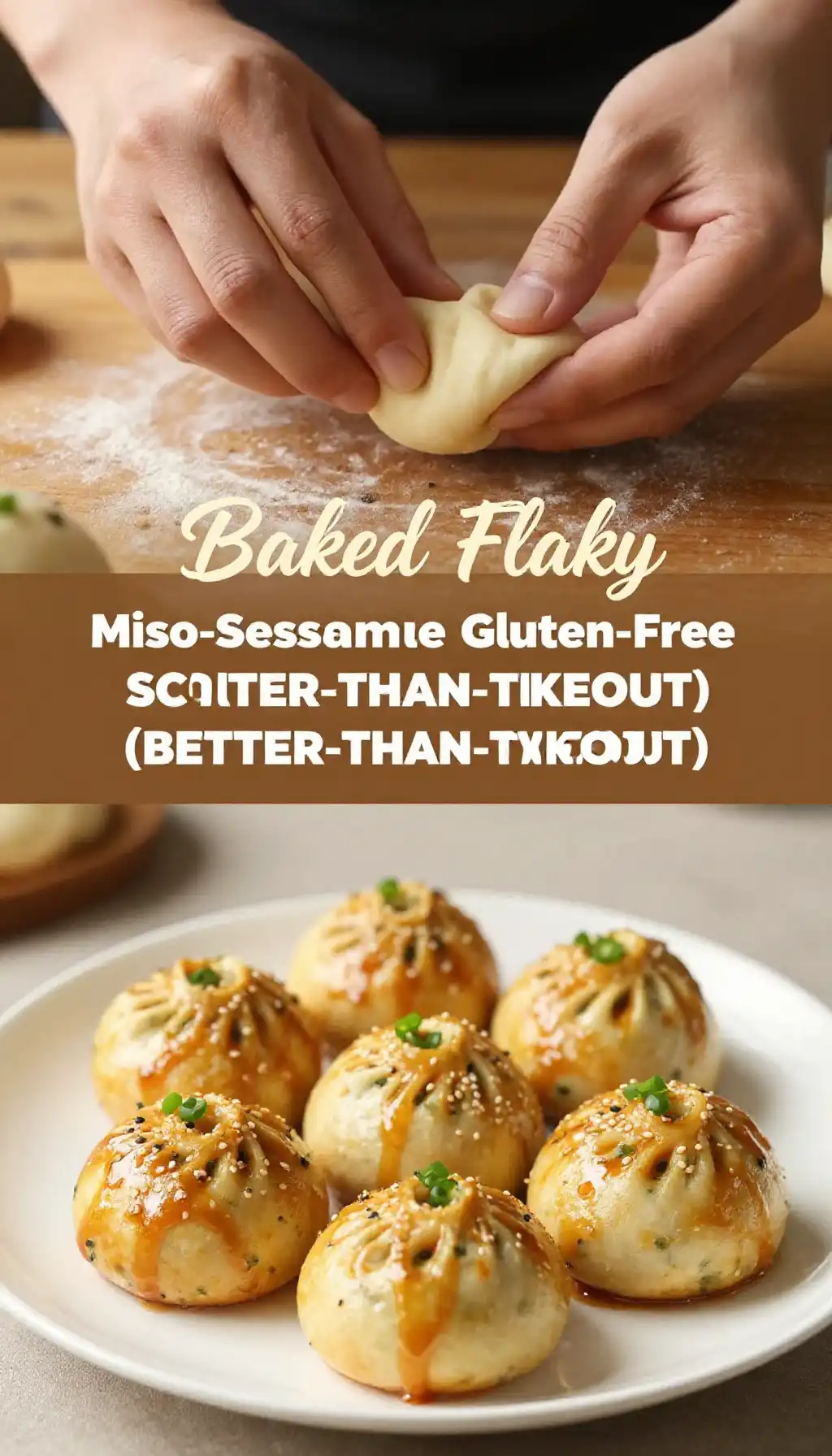 Baked Flaky Miso-Sesame Gluten-Free Scallion Buns (Better-Than-Takeout) pinterest pin