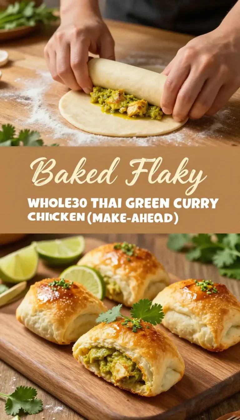 Baked Flaky Whole30 Thai Green Curry Chicken Bread Rolls (Make-Ahead)