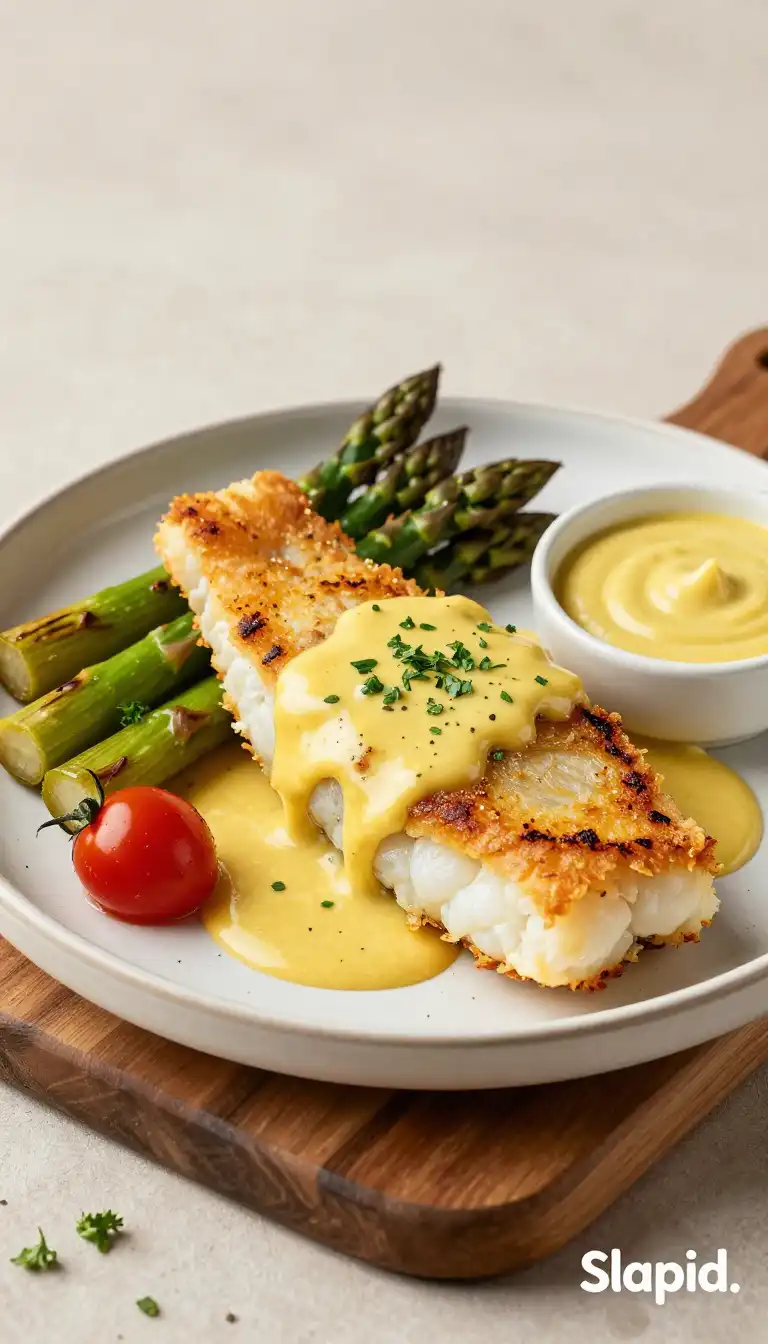 Baked Juicy Garlic Herb Cod with Saffron-Infused Cream Sauce