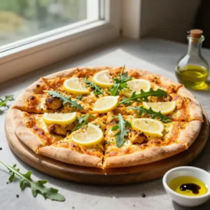 Step by step Baked Tender Turmeric Citrus Chicken Pizza (Low-Calorie Make-Ahead)