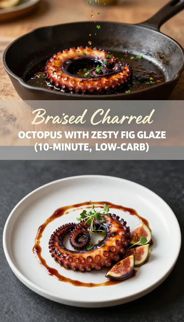 Braised Charred Octopus with Zesty Fig Glaze (10-Minute, Low-Carb)