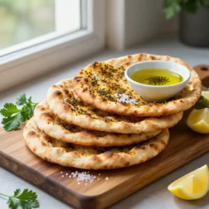 Step by step Braised Fluffy Smoky Za'atar Flatbread: Middle Eastern Meal Prep Delight